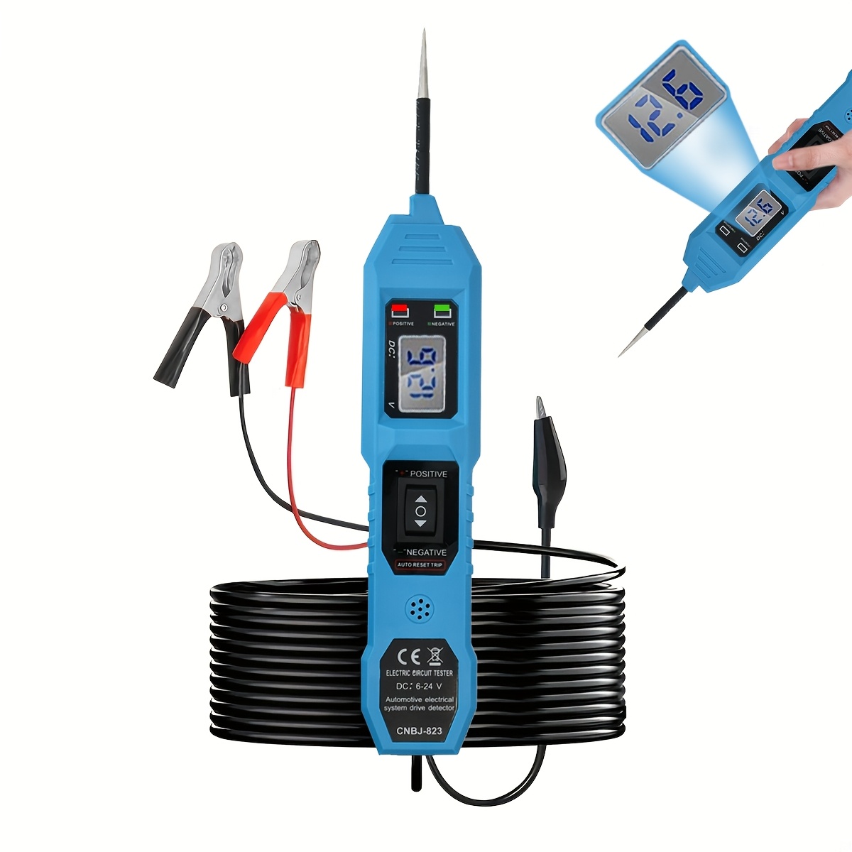 Power Supply Tester - Tester obwodów zasilających 6V-24V DC, samochodowy